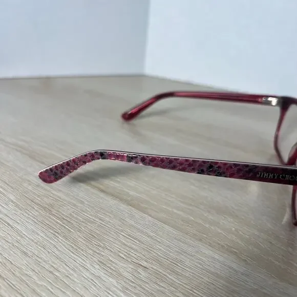 Jimmy Choo JC 98 8ZW Eyeglasses Red Snakeskin Frames 53-15-140 - Picture 12 of 13